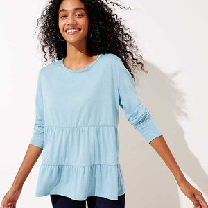 Tiered Cotton Modal Long Sleeve Tee